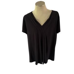 NWT Lane Bryant Black Elevated Stretch Blouse Plus Sz 3X Work Office